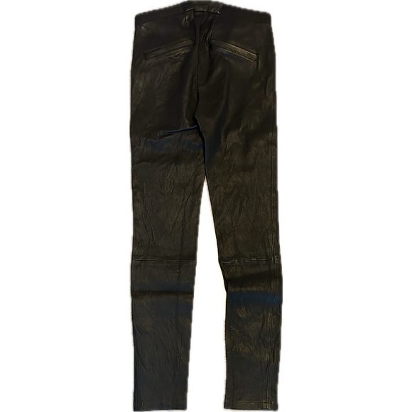 Helmut Lang Lamb Leather Skinny Legging Pant | Black |Size 0 - Picture 6 of 8